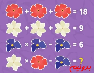 معما ریاضی تصویری گلها